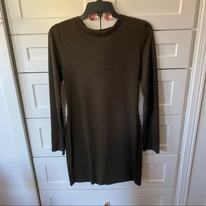 Green Lace-Up Back Dress